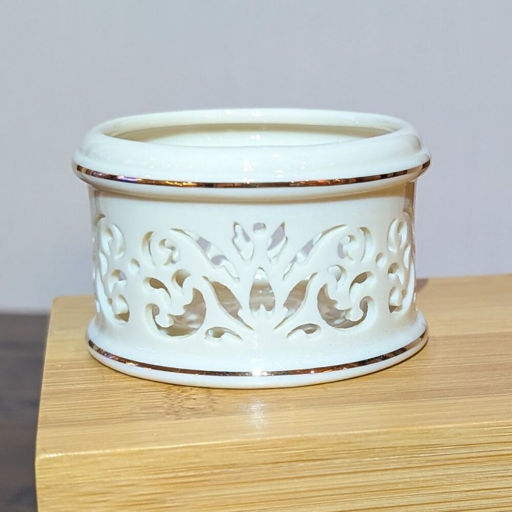 Vintage Lenox 1.75" Pierced White Votive Candle Holder Illuminations Collection
